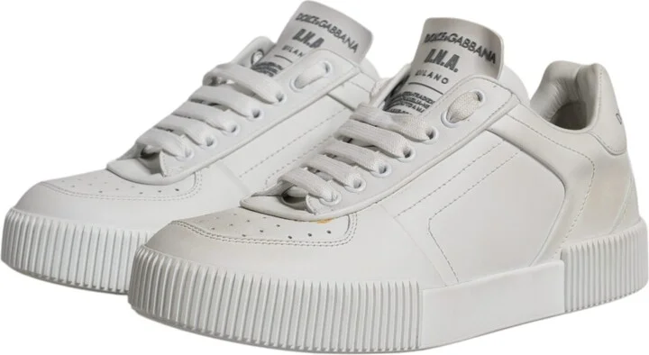 White Miami Leather Low Top Sneakers Women's Shoes - Image 4