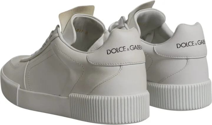 White Miami Leather Low Top Sneakers Women's Shoes - Image 5
