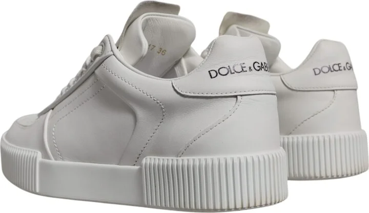 White Miami Leather Low Top Sneakers Women's Shoes (Pre-Owned) - Image 4
