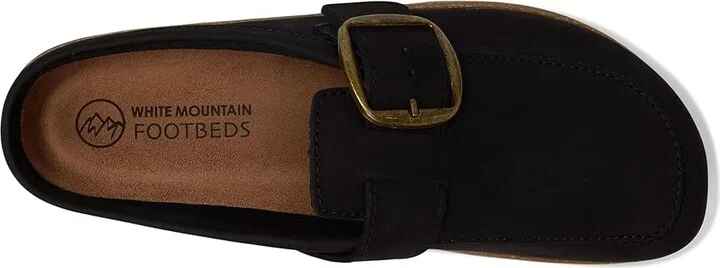 White Mountain Bueno Women's Clog Shoes Black : 6 M, Suede - Image 2