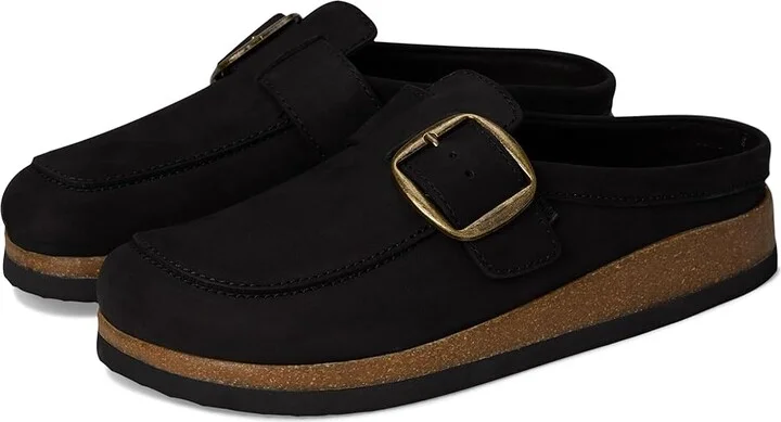 White Mountain Bueno Women's Clog Shoes Black : 6 M, Suede