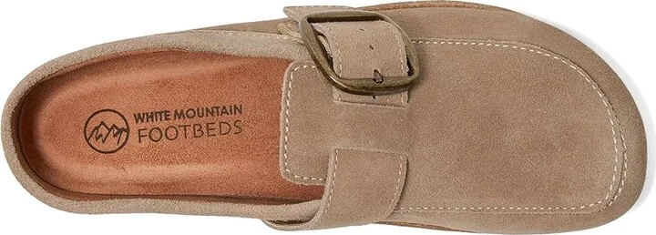 White Mountain Bueno Women's Clog Shoes Taupe/Suede : 6 M - Image 2