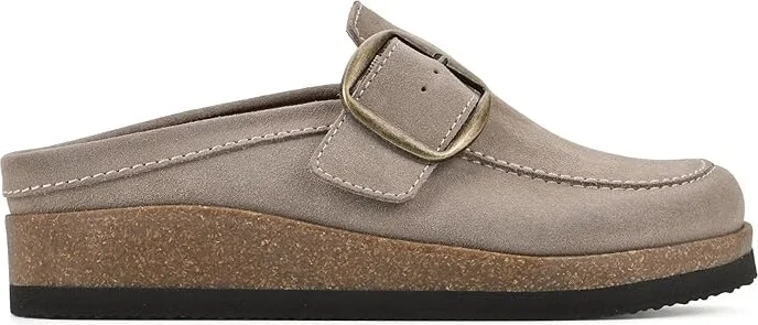 White Mountain Bueno Women's Clog Shoes Taupe/Suede : 6 M - Image 7