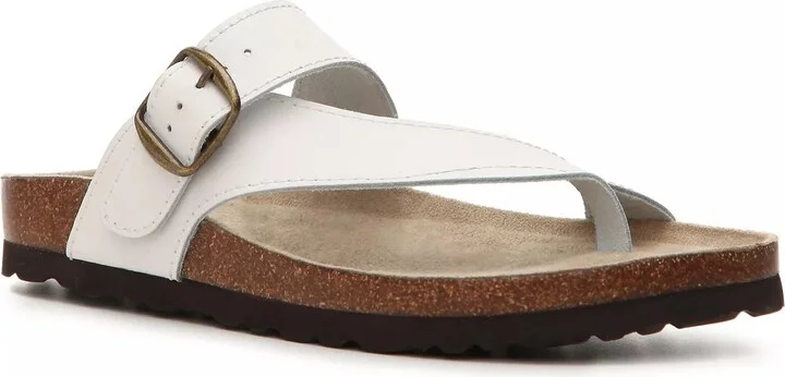 White Mountain Carly Leather Flat Sandal