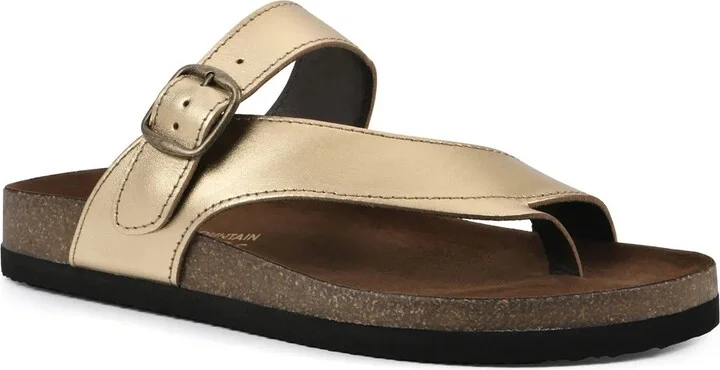 White Mountain Carly Nubuck Flat Sandal