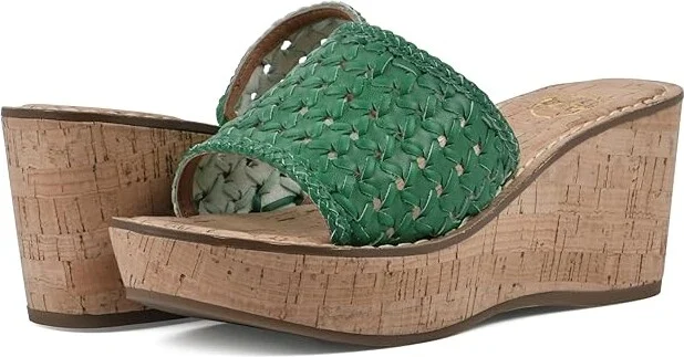 White Mountain Charges Woven Women's Sandals Classic Green/Smooth : 8.5 B - Medium, Leather