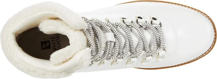 White Mountain Cozy Women's Lace-up Boots White : 6 W, Synthetic - Image 2