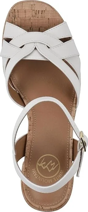 White Mountain Dubonnet Women's Sandals White/Burn/Smooth : 9 B - Medium, Leather - Image 2