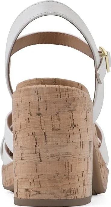 White Mountain Dubonnet Women's Sandals White/Burn/Smooth : 9 B - Medium, Leather - Image 4