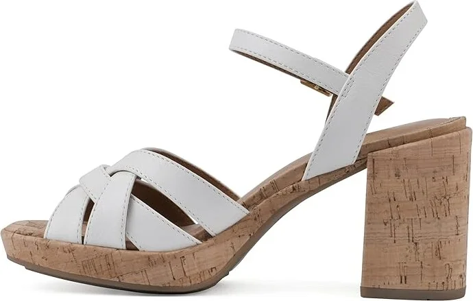 White Mountain Dubonnet Women's Sandals White/Burn/Smooth : 9 B - Medium, Leather - Image 5