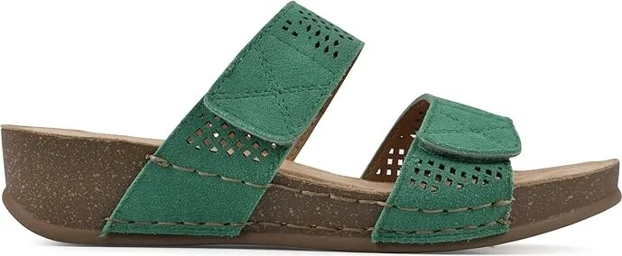 White Mountain Ferula Women's Sandals Classic Green/Suede : 6 M, Leather - Image 6