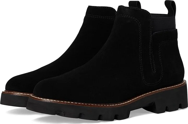 White Mountain Glassie Women's Boots Black/Suede : 8 B - Medium, Leather/Rubber/Textile