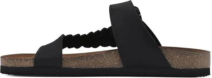 White Mountain Happier Women's Sandals Black/Nubuck : 7 M, Leather/Suede - Image 3