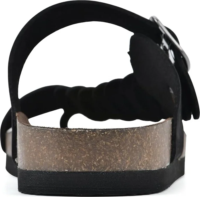 White Mountain Happier Women's Sandals Black/Nubuck : 7 M, Leather/Suede - Image 5