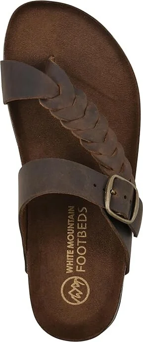 White Mountain Happier Women's Sandals Brown/Leather : 9 M, Leather/Suede - Image 2