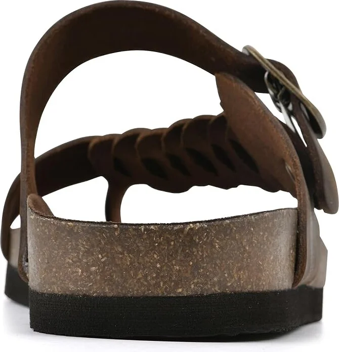 White Mountain Happier Women's Sandals Brown/Leather : 9 M, Leather/Suede - Image 4