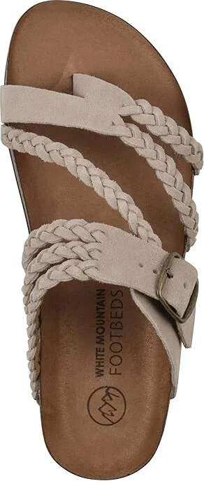 White Mountain Hayleigh Women's Shoes Sandal Wood/Suede : 8 M, Leather - Image 2