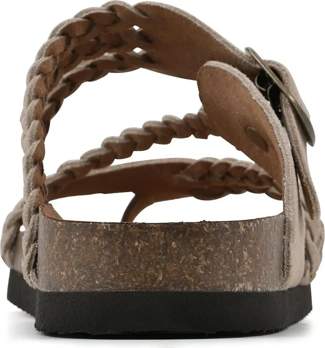White Mountain Hayleigh Women's Shoes Sandal Wood/Suede : 8 M, Leather - Image 4