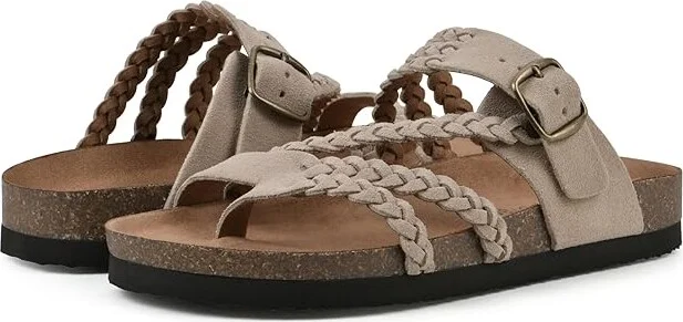 White Mountain Hayleigh Women's Shoes Sandal Wood/Suede : 8 M, Leather