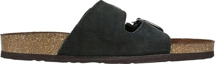White Mountain Helga Women's Slide Shoes Black/Nubuck : 6 B - Medium, Leather/Suede - Image 5
