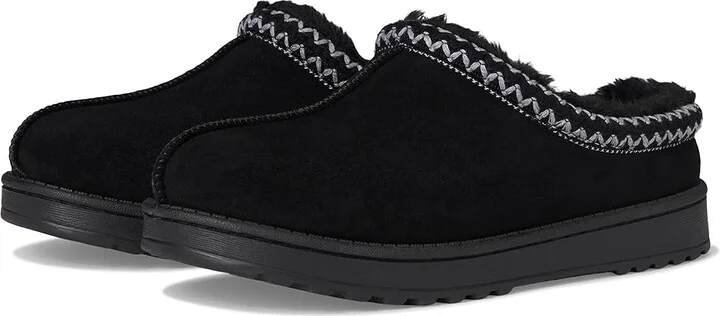 White Mountain Icebin Women's Slippers Black/Fabric : 7 B - Medium, Faux Fur/Polyester