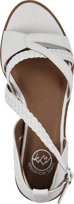 White Mountain Kika Women's Sandals White/Smooth : 9 M, Synthetic - Image 2