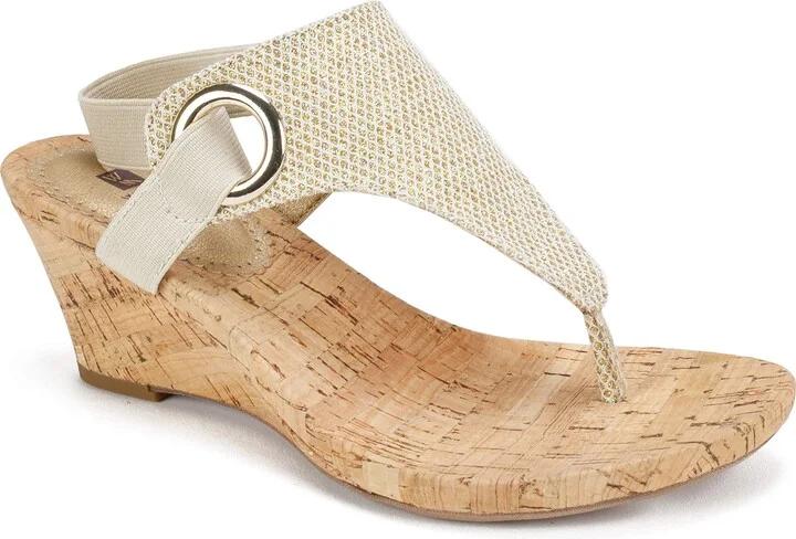 WHITE MOUNTAIN Shoes Aida Women's Cork Wedge Sandal