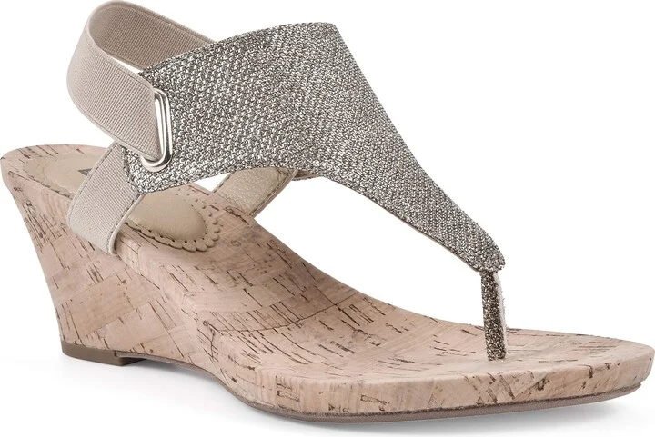 WHITE MOUNTAIN Shoes All Good Women's Cork Wedge Sandal