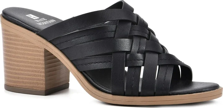 WHITE MOUNTAIN Shoes Be Happy Women's Block Heel Sandal