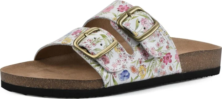 White/Multi Floral/Leather