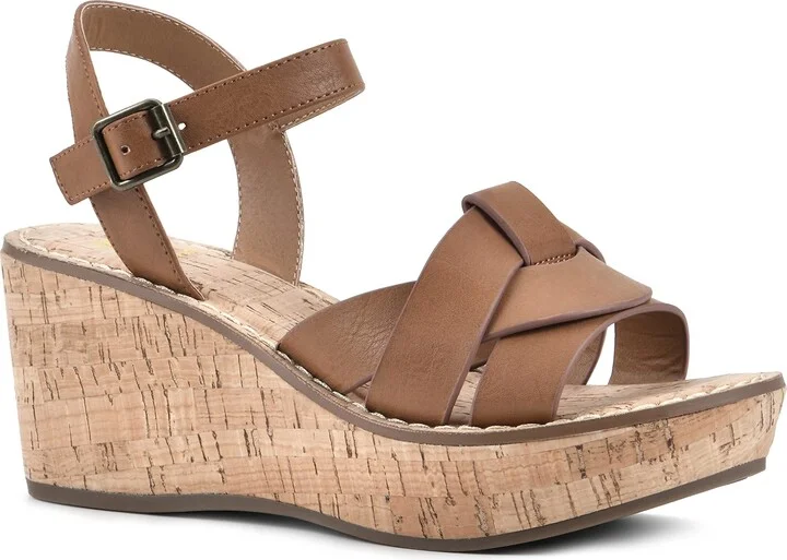 WHITE MOUNTAIN Shoes Simple Women's Platform Wedge Sandal