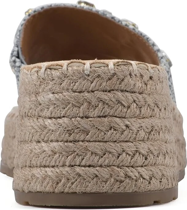 White Mountain Stitch Women's Sandals Lt Blue : 9.5 B - Medium, Rubber/Suede - Image 4