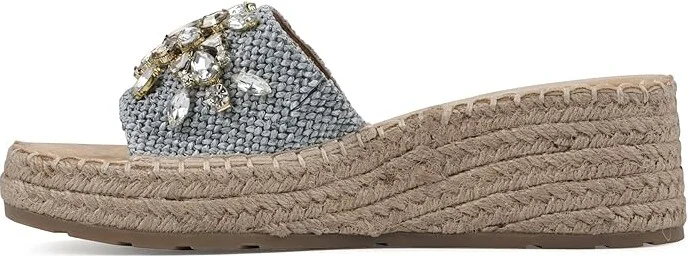 White Mountain Stitch Women's Sandals Lt Blue : 9.5 B - Medium, Rubber/Suede - Image 5