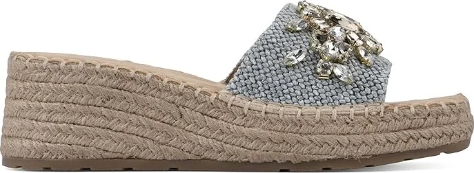 White Mountain Stitch Women's Sandals Lt Blue : 9.5 B - Medium, Rubber/Suede - Image 6