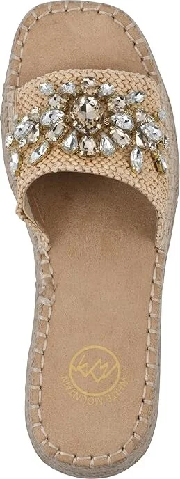 White Mountain Stitch Women's Sandals Natural : 7.5 B - Medium, Rubber/Suede - Image 2