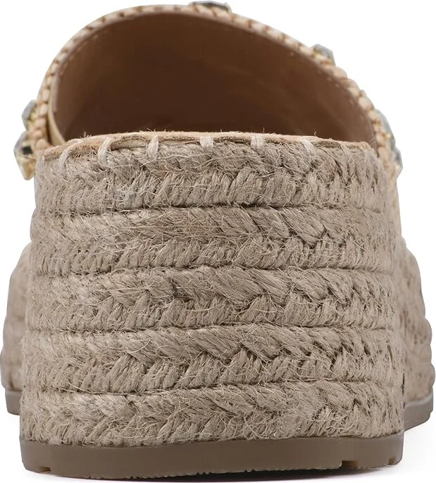 White Mountain Stitch Women's Sandals Natural : 7.5 B - Medium, Rubber/Suede - Image 4