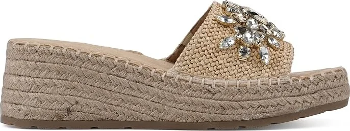 White Mountain Stitch Women's Sandals Natural : 7.5 B - Medium, Rubber/Suede - Image 6