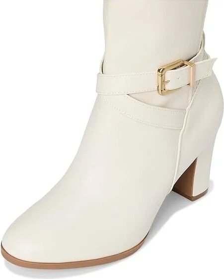 White Mountain Teals Women's Boots Ivory/Smooth : 7.5 B - Medium, Synthetic - Image 2