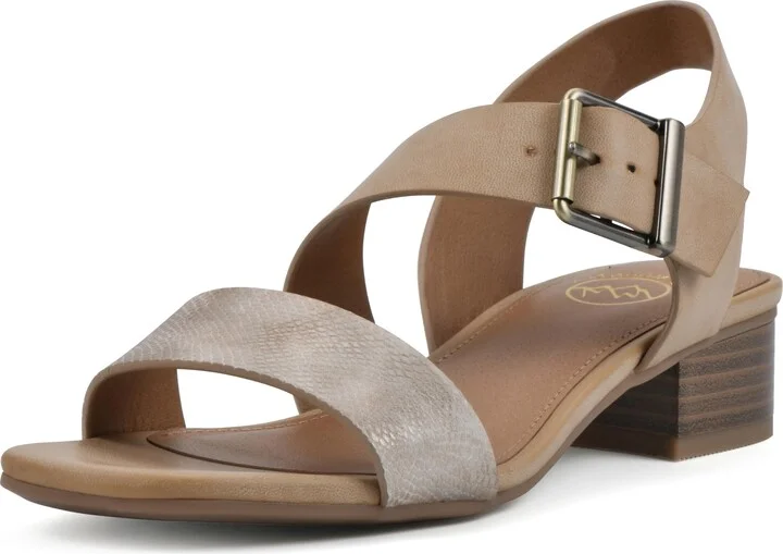WHITE MOUNTAIN Women's Albatas Low Block Heel Sandal