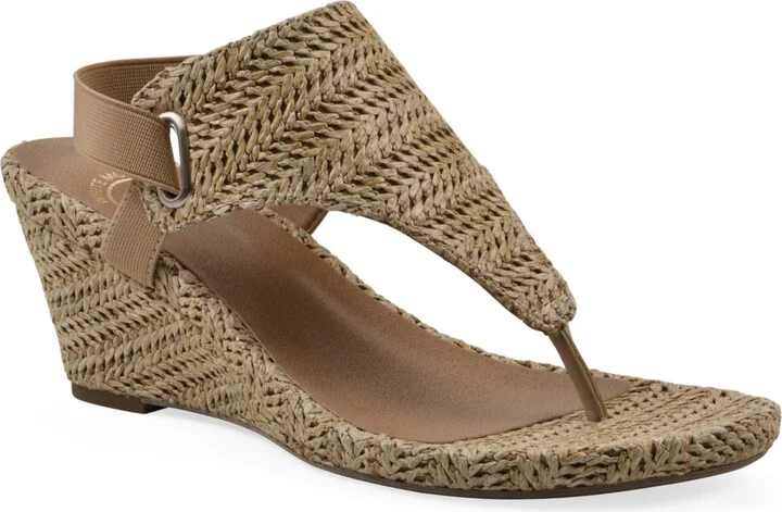 White Mountain Women's All Dres Round Toe Wedge Sandals