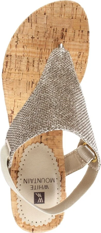 White Mountain Women's All Good Thong Wedge Sandals - Light Gold-Tone, Glitter - Image 4