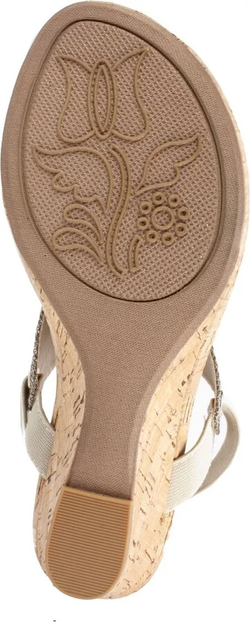 White Mountain Women's All Good Thong Wedge Sandals - Light Gold-Tone, Glitter - Image 5