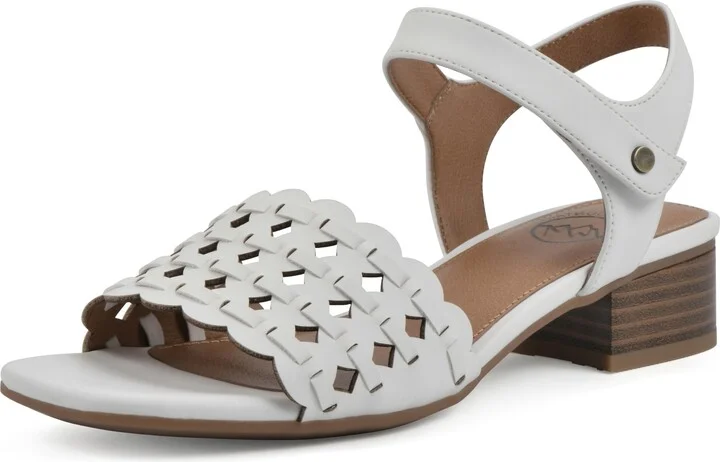 WHITE MOUNTAIN Women's Alumina Low Block Heel Woven Sandal