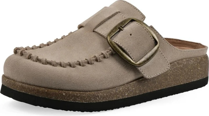 WHITE MOUNTAIN Women's Bayberry Buckle Signature Comfort-Molded Footbed Mule