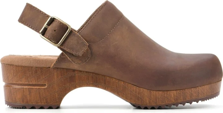 White Mountain Women's Being Slingback Platform Clogs - Brown, Leather - Image 2