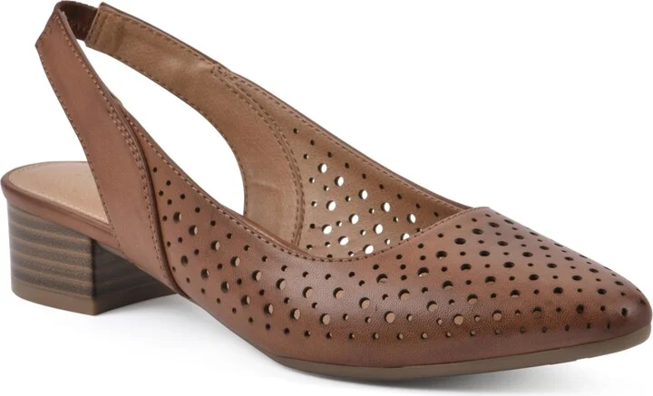 White Mountain Women's Boronic Block Heel Slingbacks
