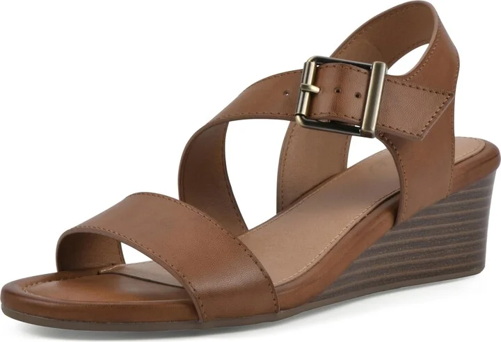WHITE MOUNTAIN Women's Brux Strappy Wedge Sandal