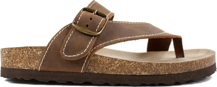White Mountain Women's Carly Footbed Sandals - Brown, Leather - Image 2