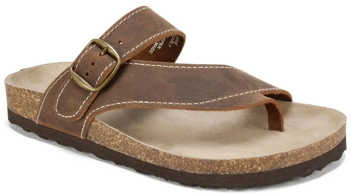 White Mountain Women's Carly Footbed Sandals - Brown, Leather