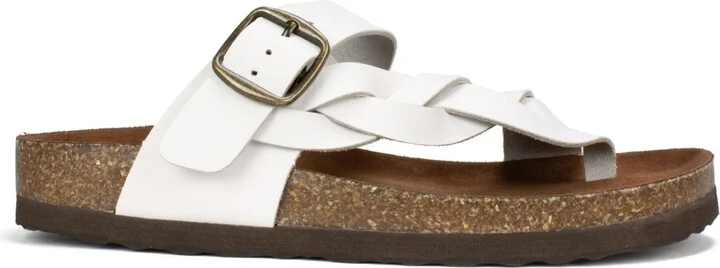 White Mountain Women's Crawford Footbed Sandals - White, Leather - Image 2